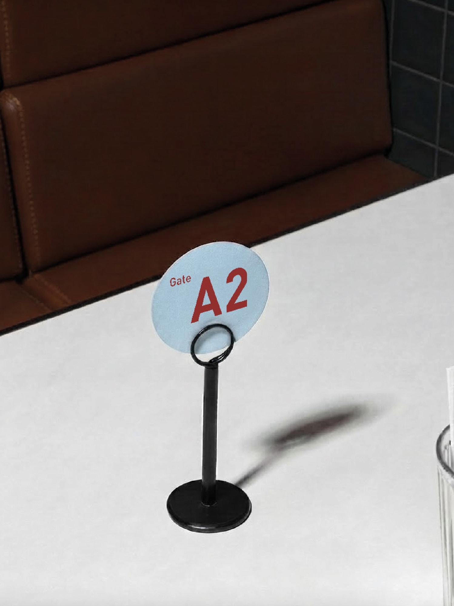 Número de mesa A2 en formato ticket